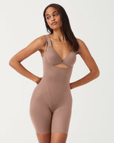 SPANXshape™ Invisible Open-Bust Mid-Thigh Bodysuit | Cafe Au Lait