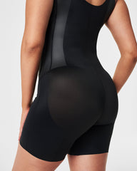 SPANXsupersculpt™ TotalContour Open-Bust Mid-Thigh Bodysuit | Very Black