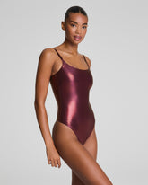 SPANXshape™ LuxeShine Cami Thong Bodysuit | Plum Berry Shimmer