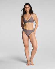 SPANXsupersmooth™ Day to Date Night Lace Thong | Granite