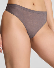 SPANXsupersmooth™ Day to Date Night Lace Thong | Granite