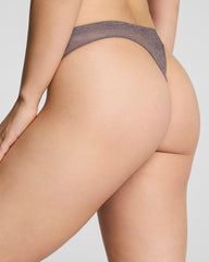 SPANXsupersmooth™ Day to Date Night Lace Thong | Granite