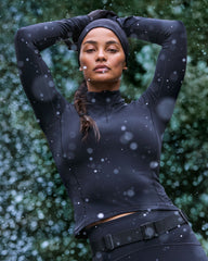 SPANX® Get Moving Brushed Contour Half Zip | Very Black