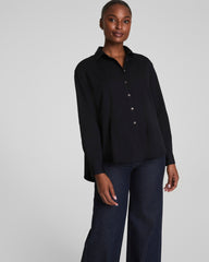 SPANX® Poplin Oversized Button-Up Shirt | Classic Black