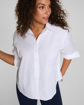 SPANX® Poplin Oversized Button-Up Shirt | Classic White