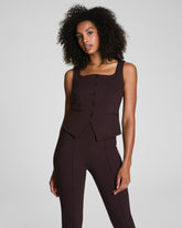 SPANX® Ponte Tailored Vest | Truffle Brown
