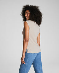 SPANX® Sleek Jersey High Neck Tee | Bone