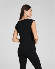 SPANX® Sleek Jersey High Neck Tee | Classic Black