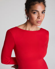 SPANXshape™ Ponte Low-Back Midi Dress | SPANX® Red