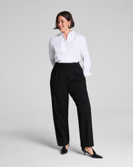 SPANX® Ponte Pleated Barrel Leg Trouser with Tuxedo Stripe