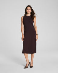 SPANX® Sleek Jersey Crewneck Ruched Midi Dress