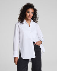 SPANX® Poplin Tuxedo Button-Up Shirt | Classic White