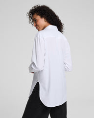 SPANX® Poplin Tuxedo Button-Up Shirt | Classic White