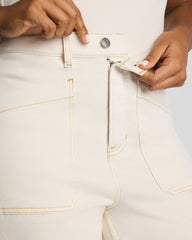 SPANXshape™ Authentic 360 Utility Barrel Leg Jeans | Alabaster