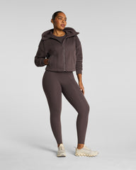 SPANX® BoostUp Cotton Fleece Full Zip Hoodie | Dark Cacao