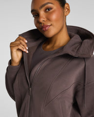 SPANX® BoostUp Cotton Fleece Full Zip Hoodie | Dark Cacao