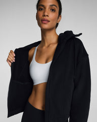 SPANX® BoostUp Cotton Fleece Full Zip Hoodie | Very Black