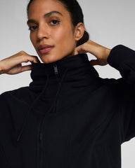 SPANX® BoostUp Cotton Fleece Full Zip Hoodie | Very Black