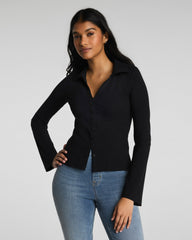 SPANX® Ribbed Knit Button Down