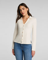 SPANX® Ribbed Knit Button Down | Ivory