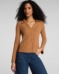 SPANX® Ribbed Knit Button Down