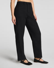 SPANXsupersmooth™ Stretch Twill Utility Barrel Leg Pant with Patch Pockets | Classic Black