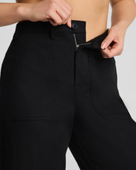 SPANXsupersmooth™ Stretch Twill Utility Barrel Leg Pant with Patch Pockets | Classic Black