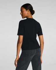 SPANX® Ribbed Knit Crewneck Tee | Classic Black