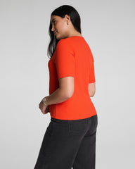 SPANX® Ribbed Knit Crewneck Tee | Poppy