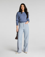 SPANXsupersmooth™ Stretch Twill Wide Leg Pant with Patch Pockets | Himalayan Cloud