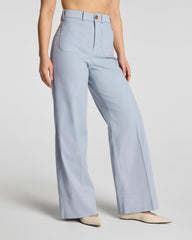 SPANXsupersmooth™ Stretch Twill Wide Leg Pant with Patch Pockets | Himalayan Cloud