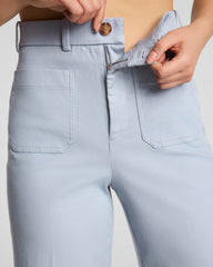 SPANXsupersmooth™ Stretch Twill Wide Leg Pant with Patch Pockets | Himalayan Cloud