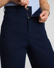 SPANXsupersmooth™ Stretch Twill Wide Leg Pant with Patch Pockets | Timeless Navy