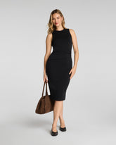 SPANX AirEssentials® Draped Tank Midi Dress | Very Black