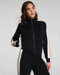 SPANX AirEssentials® Colorblock Track Jacket | Very Black Stripe