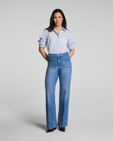 SPANXshape™ Authentic 360 Mid-Rise Easy Flare Jeans with Patch Pockets | Elysian