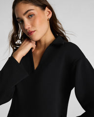 SPANX AirEssentials® Long Sleeve Polo Top | Very Black