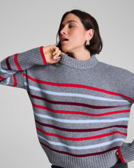 La Ligne Marin Sweater | Gray/SPANX® Red/Light Blue/Cassis