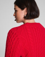 La Ligne Cropped Cable Marin Sweater | SPANX® Red