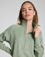 SPANX AirEssentials® Half Zip Tunic | Sage Brush Heather