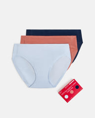 SPANXsmooth™ Fit-To-You Supima® Cotton Bikini 3-Pack | Summit/Clay/Timeless Navy