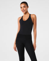 SPANX® BoostUp V-Neck Shelf Tank | Very Black