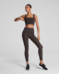 SPANX® Get Moving Leopard Print Cropped Square Neck Shelf Tank | Leopard Print