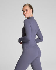 SPANX® Get Moving Brushed Contour Half Zip | Pewter