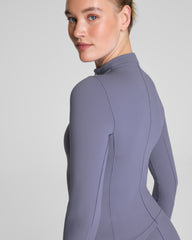 SPANX® Get Moving Brushed Contour Half Zip | Pewter