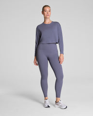 SPANX® Outpace Cropped Long Sleeve Top | Pewter