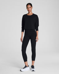 SPANX® Outpace Cropped Long Sleeve Top | Very Black