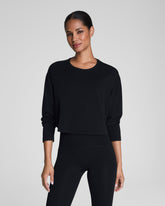 SPANX® Outpace Cropped Long Sleeve Top | Very Black