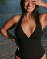 SPANXsculpt™ Swim Halter One Piece | Very Black