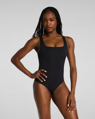 SPANXsculpt™ Swim Square Neck One Piece | Very Black